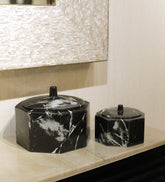 Octagonal BL Marble Jar with Lid